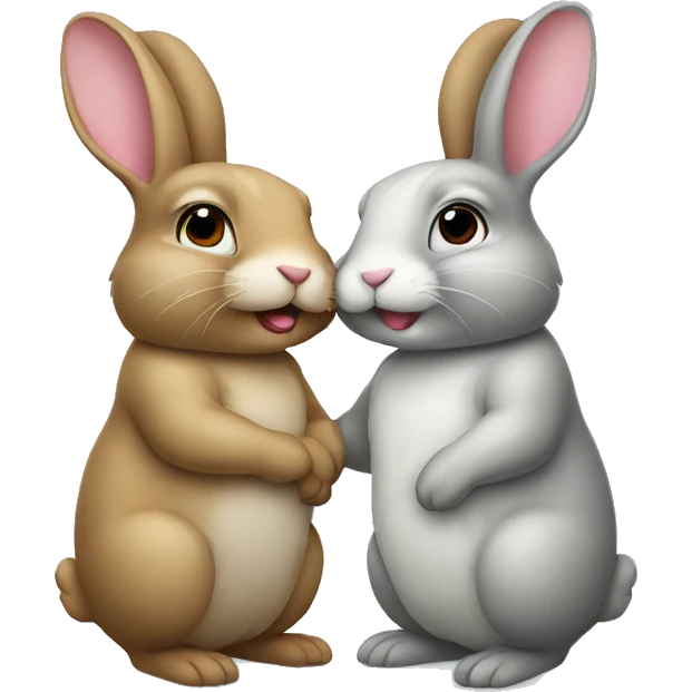 rabbit couple in love emoji