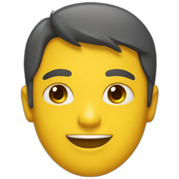 Un jugete amarillo humano con un con un gracpac emoji