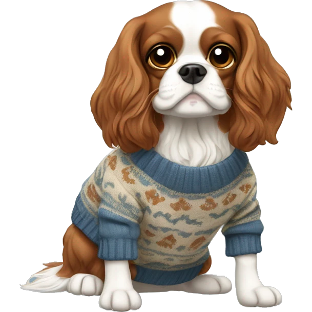 King Charles spaniel with a sweater on ￼ emoji