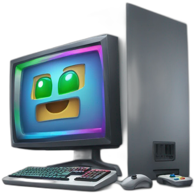 Gaming computer with RGB emoji