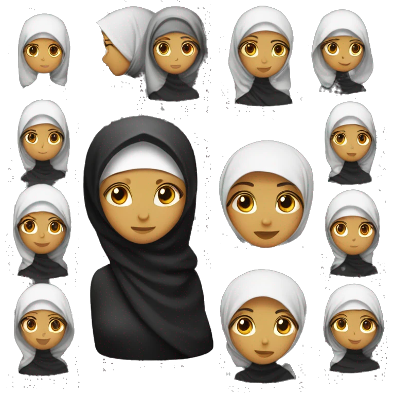 Hijab en noir femme qui réflechi emoji