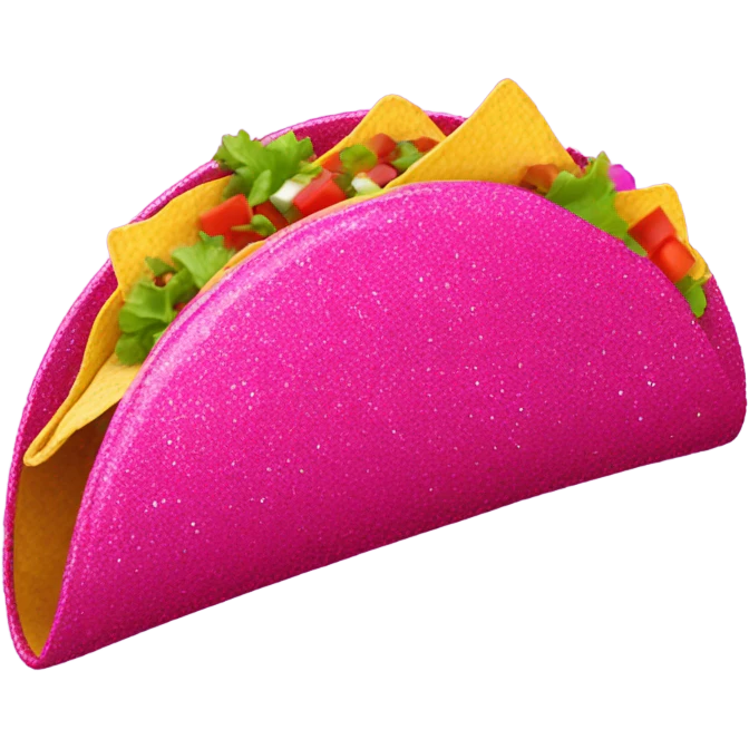 Hot pink glitter tacoshell  emoji