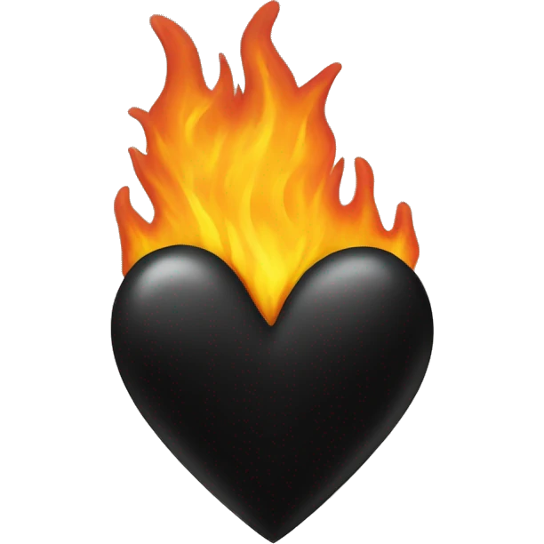 Black Heart in fire emoji