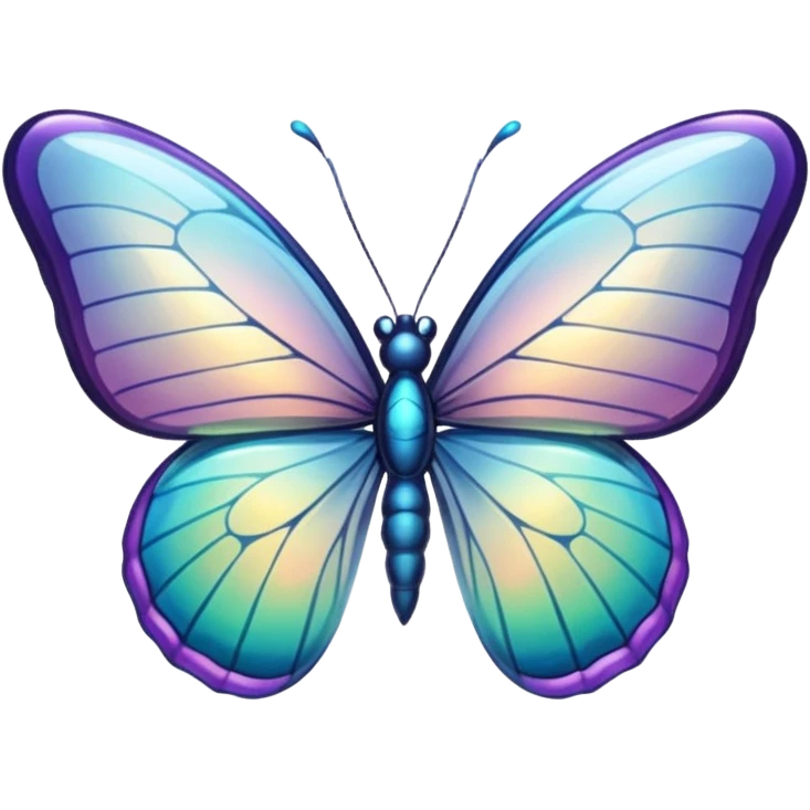 transparent butterfly shaped glass, translucent style emoji