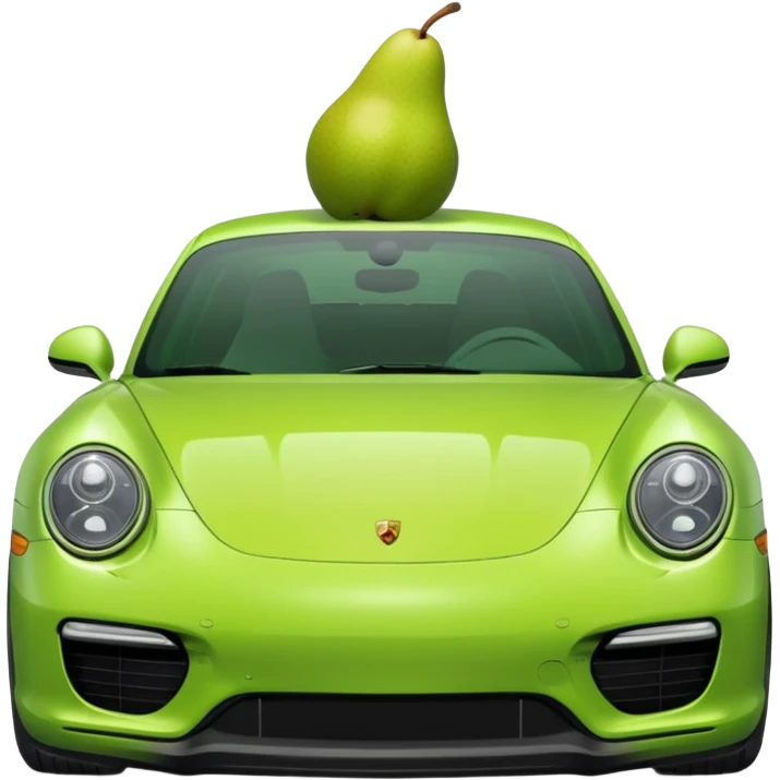 plain pear in a porshce withe black rims emoji