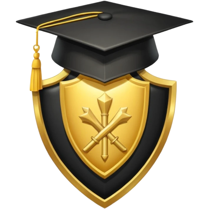 Graduation Cap + Shield emoji