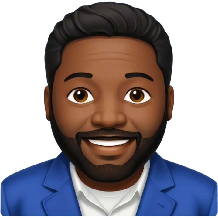 Gerald Levert with black hair emoji