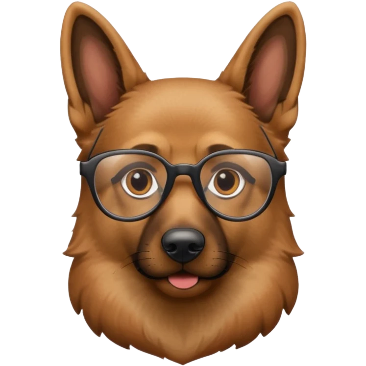 german shepard wearing glasses emoji