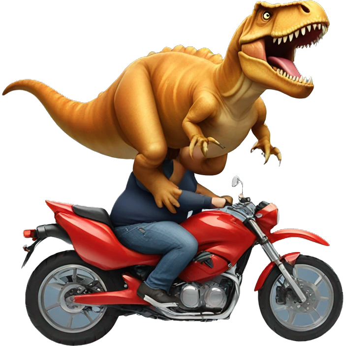 T. rex riding a fat guy emoji