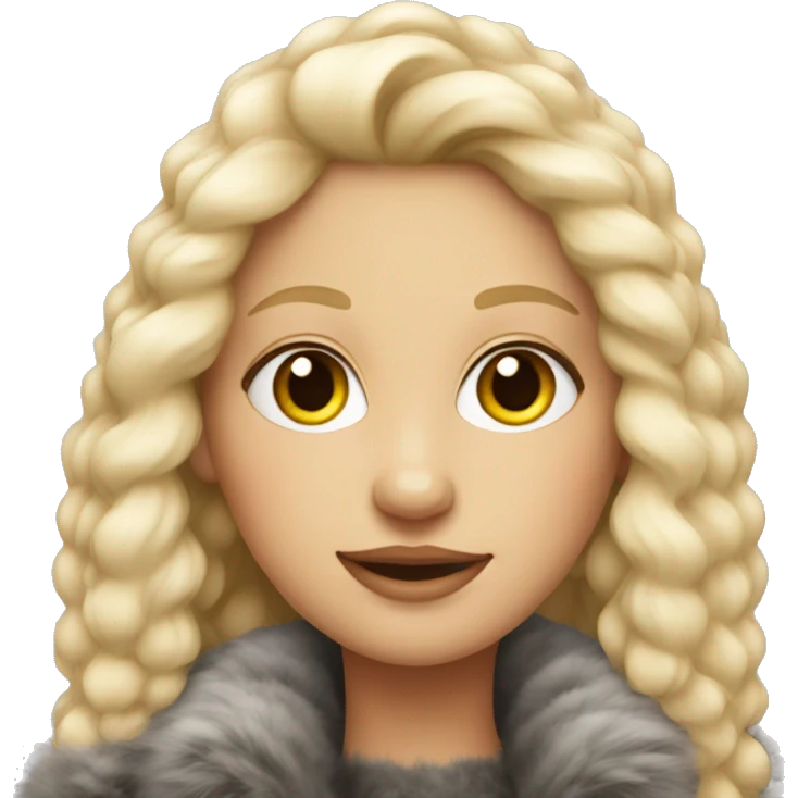 Blonde girl in fur jacket  emoji
