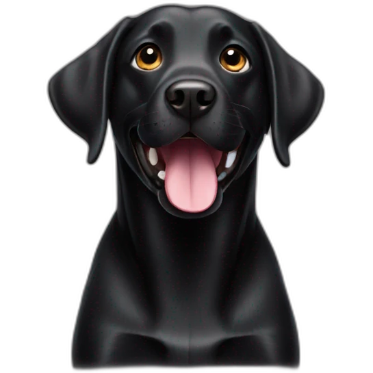 Black happy Labrador dog emoji