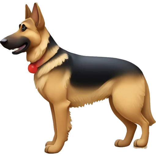 German Shepherd with a ￼frisbee￼ emoji