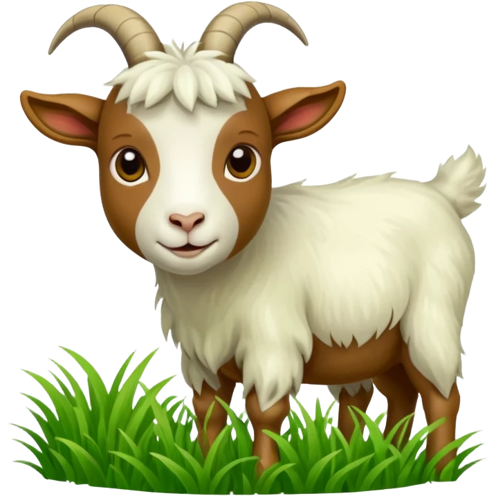 goat in the process of munching grass emoji