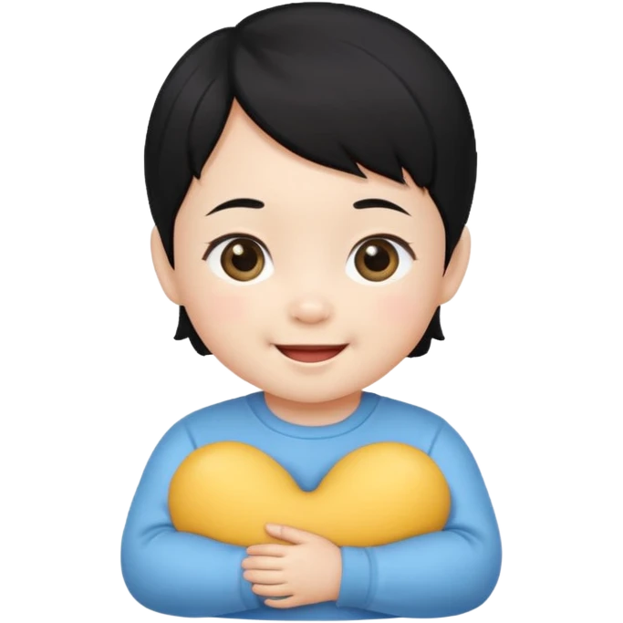 korean black hairbaby emoji
