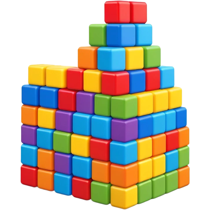 Colorful toy building blocks stacked emoji