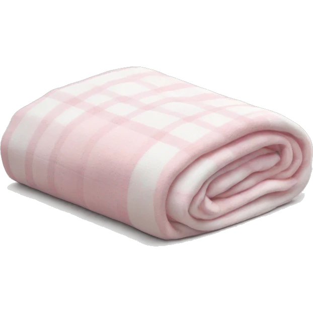 Plad white and soft pink blanket folded  emoji