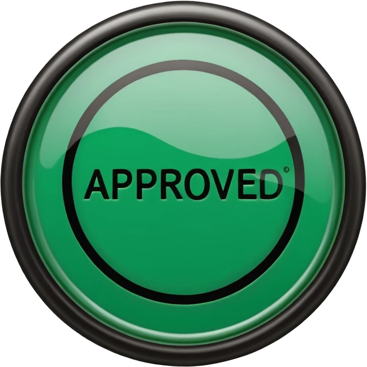 approval ink stamp in green, It needs to say the words "Approved"  emoji