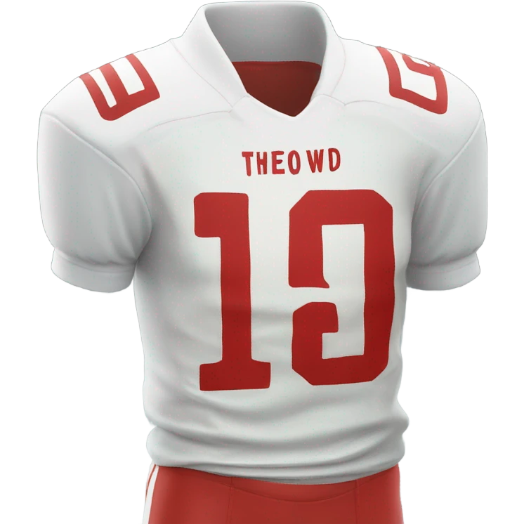 only Red white football jersey with NUMBER 19 emoji