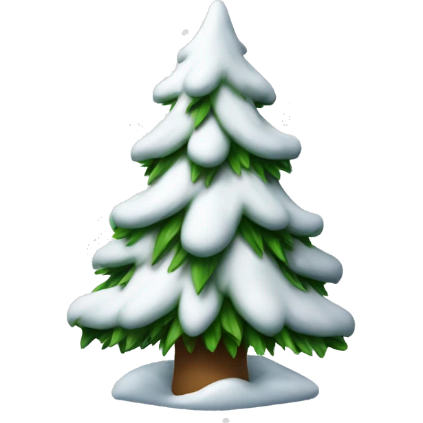 Christmas tree with snow and white decoration  emoji
