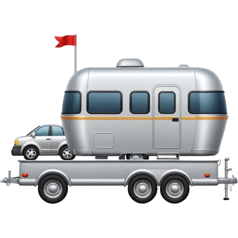 car towing a trailer with towbar. car must be infront of trailer emoji