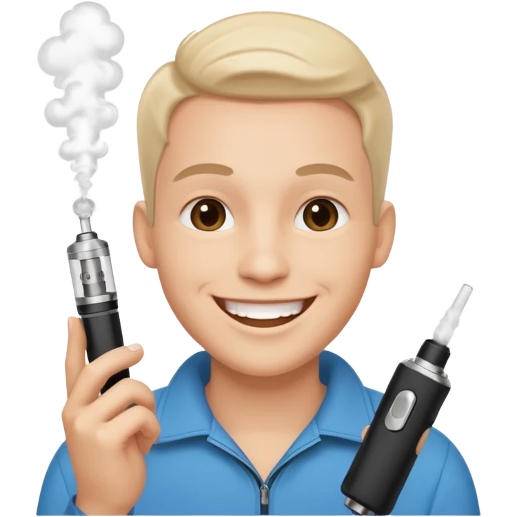happy emoji whit vape emoji