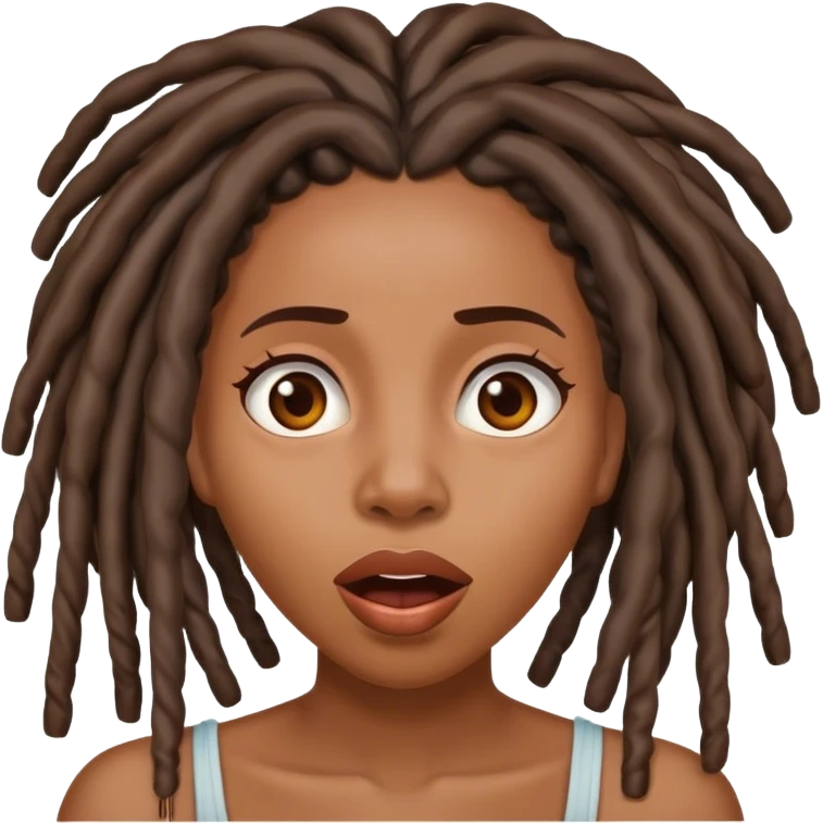 Black woman with locs surprised emoji