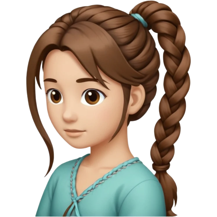just hair braided hair tail emoji