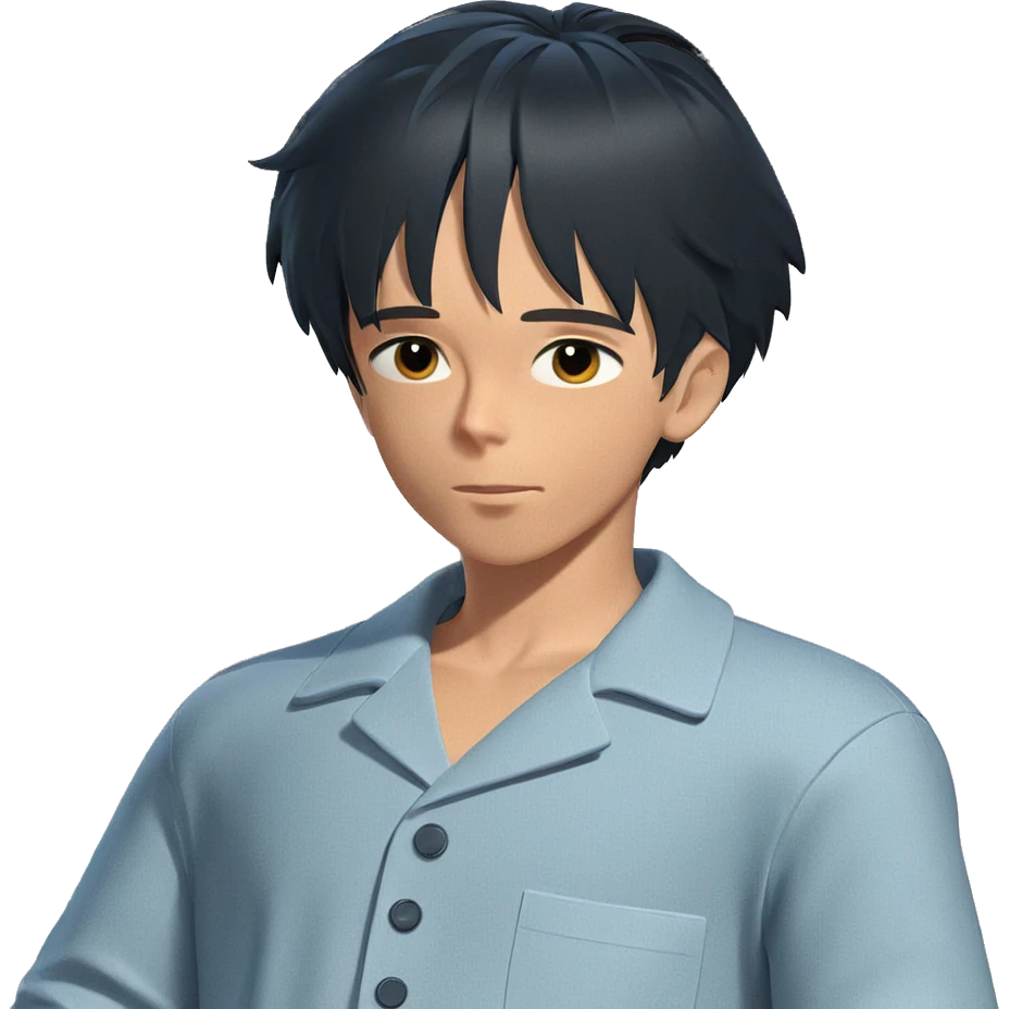 boy in pajamas with shadow emoji