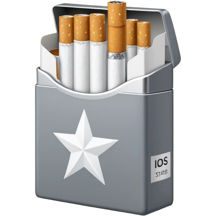 7 stars grey shining cigaret pack with a few little white cigaret inside emoji