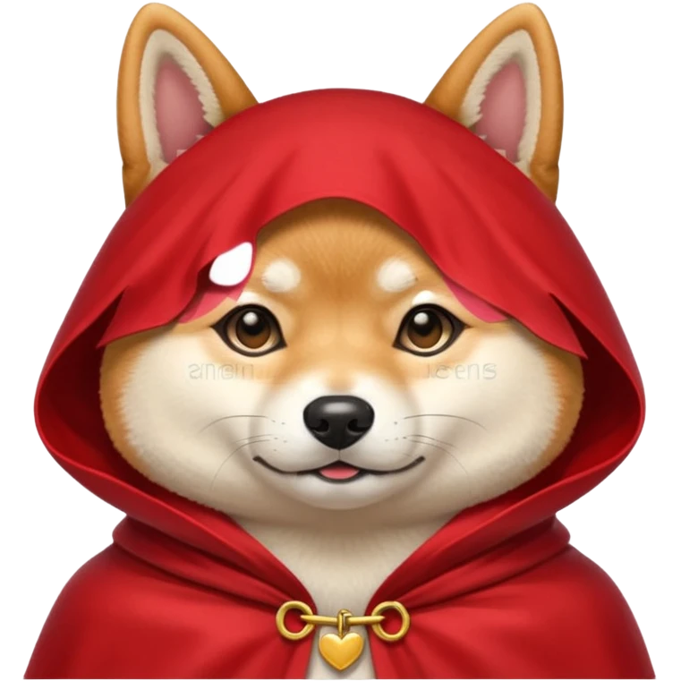 Shiba Dog in red collar cloak emoji
