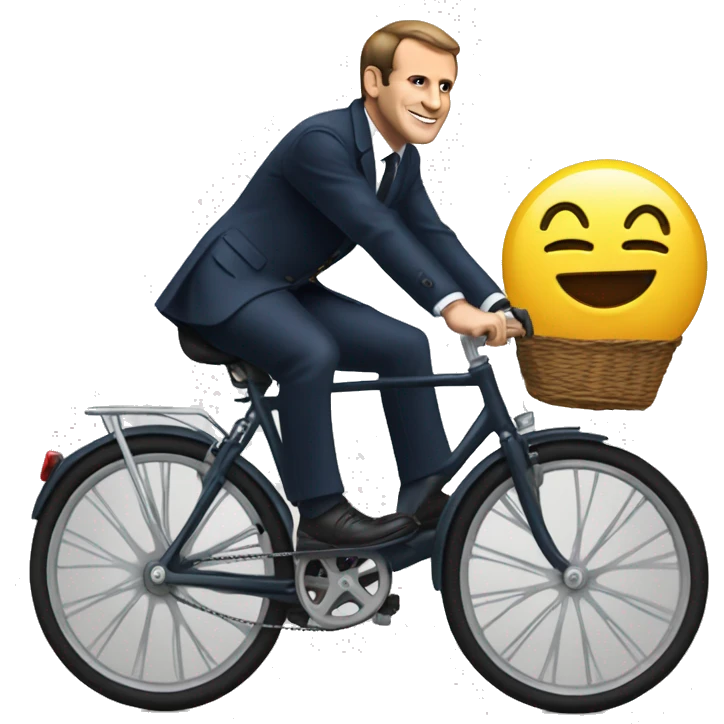 Macron sur un vélo  emoji