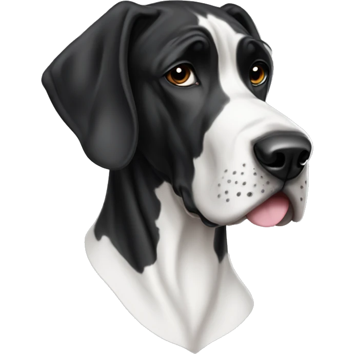 Black and white Great Dane emoji