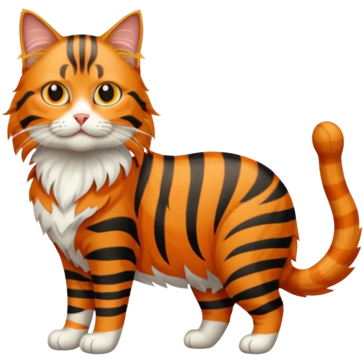 a long haired tabby cat full body emoji