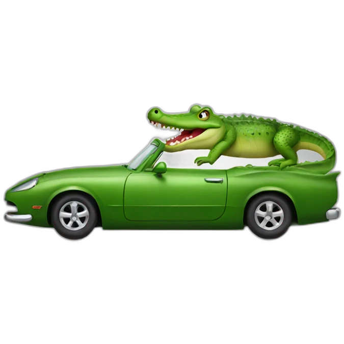 crocodile with car emoji