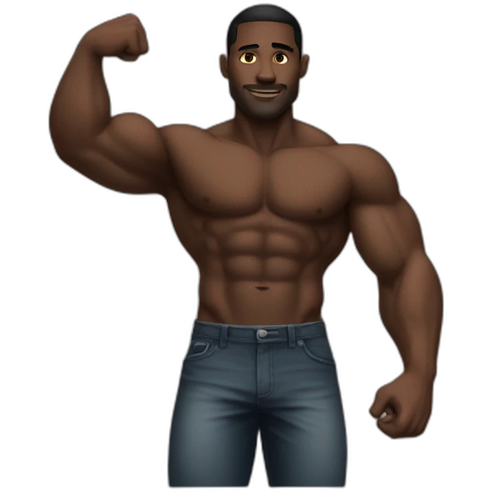 muscle-black-guy-bikini-ok-hand emoji