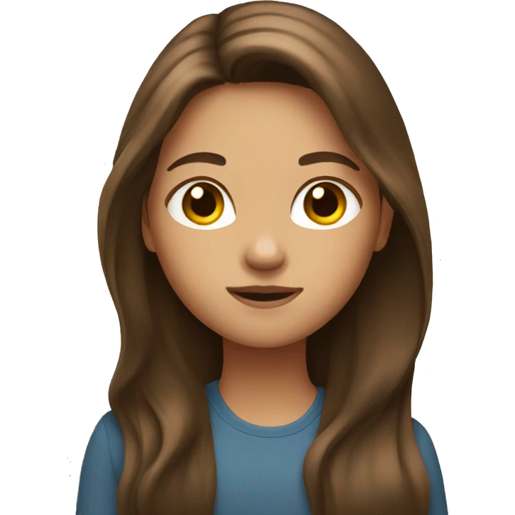 Girl with long brown hair emoji