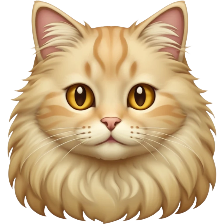 Beige cat with long hair emoji