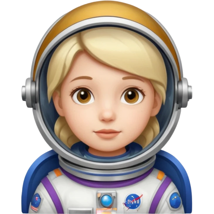 Girl kid in Astronaut Uniform
 emoji