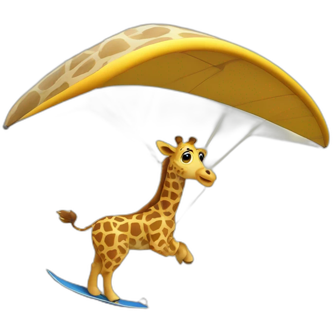 giraffe hang-gliding emoji