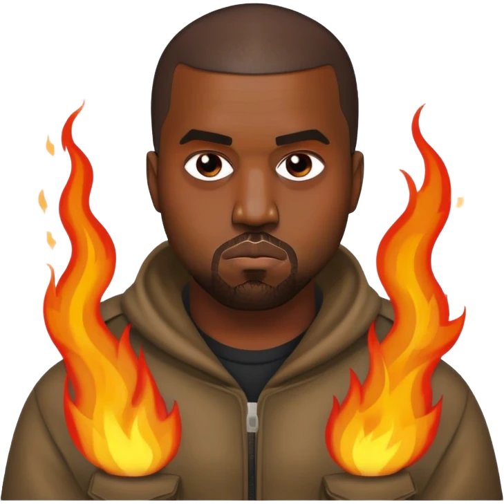 Kanye west on fire emoji