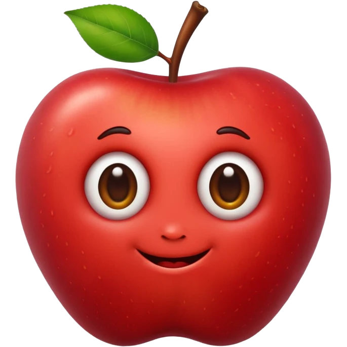 a Worm peeking from apple emoji