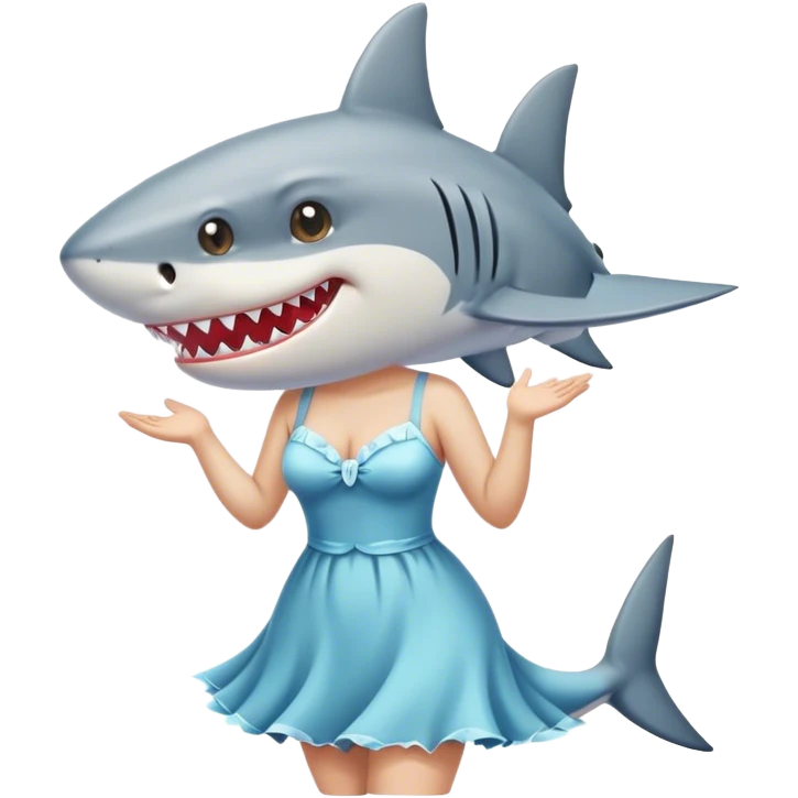 shark wearing dress emoji