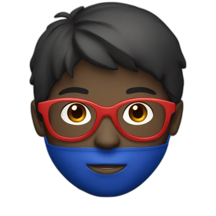 boy with dark blue balaclava and red tinted round glasses emoji