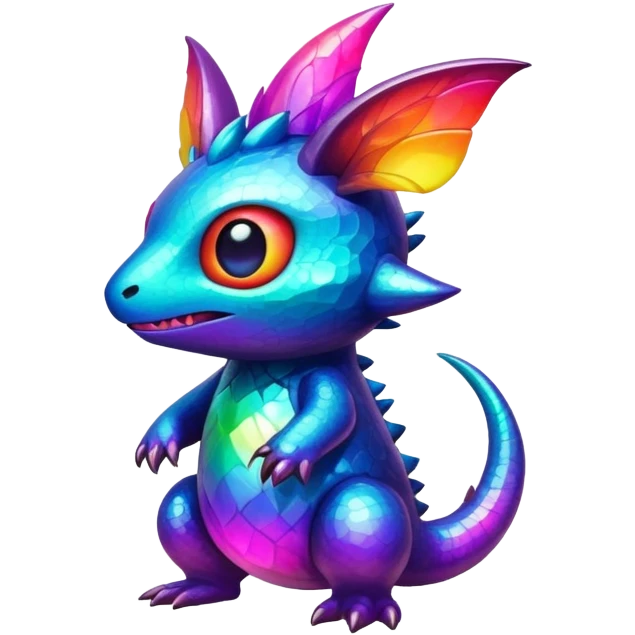 Randomly-colored dark colorful Fakémon-creature emoji
