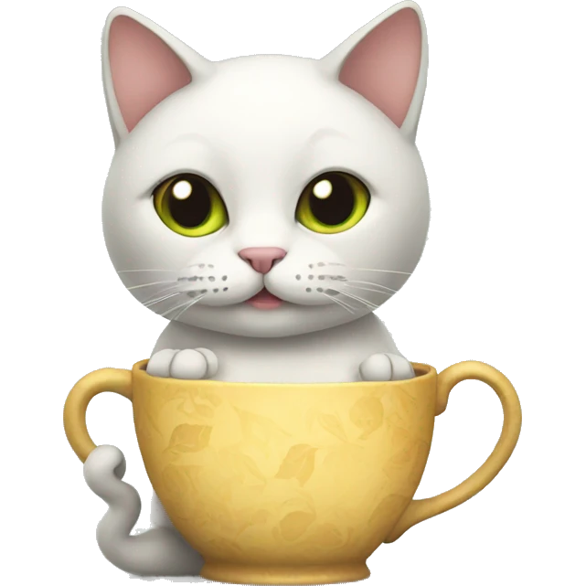 Cat holding tea emoji