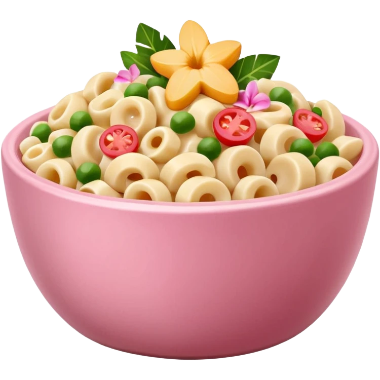 Hawaiian Mac salad light pink bowl emoji