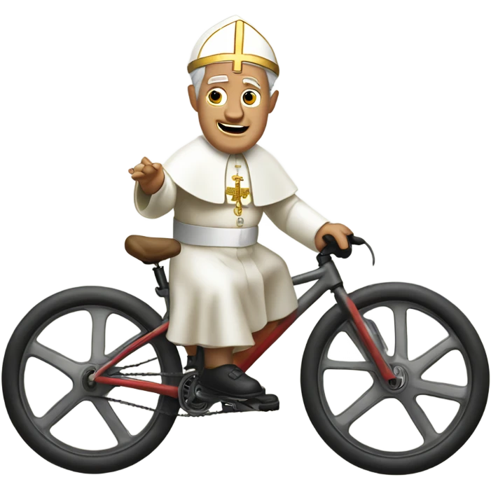 Pope riding a Mtb bike emoji