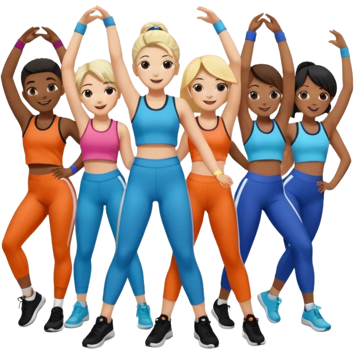 peopel in a class for k-pop dance emoji