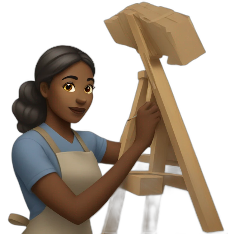 Black woman painter with pallet emoji