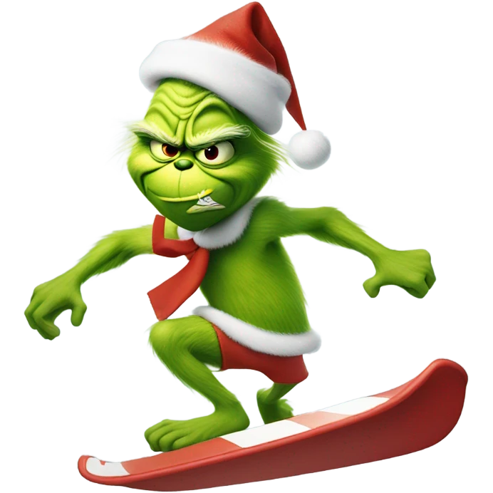 The grinch surfing emoji